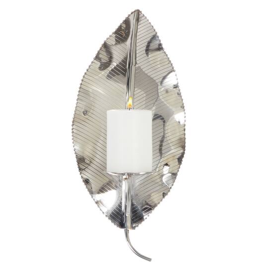 Silver Stainless Steel Candlestick Holders, 16" x 8" x 6"